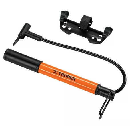 Inflador Manual Truper Bom-mi Para Pelotas, Bicicletas Color Naranja/negro 60psi