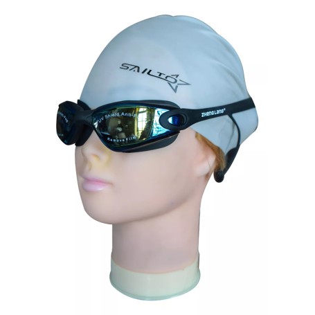 Lentes Natación Anti Niebla Uv Tapones + Gorra Silicona A1