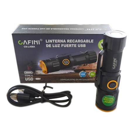 Linterna Táctica Cafini L548a Led 600 Lm Zoom Negra