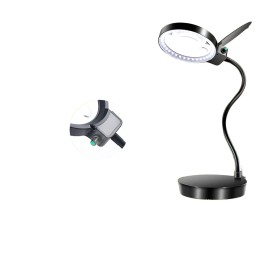 Lupa De Mesa Con Luz Led Y Soporte 110mm Tubo Flexible