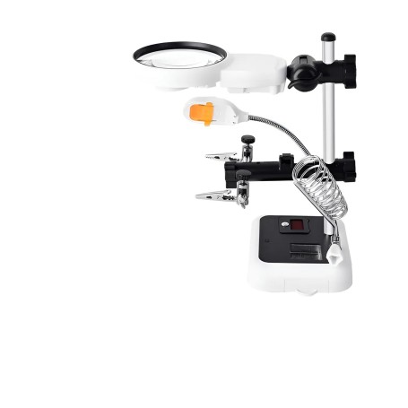 Lupa Para Reparar Porta Soporte Para Cautin 4 Lentes Aumento