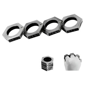 Nudillera Manopla Escondida Anillos Hexagonal Retráctil