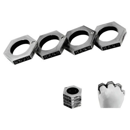Nudillera Manopla Escondida Anillos Hexagonal Retráctil