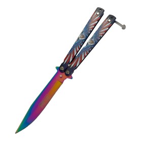 Mariposa Cuchillo Multicolor Navaja Defensa Beast Cs Trucos