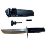 Puñal Cuchillo Camping + Pedernal Y Linterna Acerado Plateado