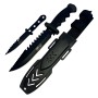 Cuchillo Puñal Táctico Supervivencia Camping + Mini Cuchillo Negro