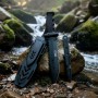 Cuchillo Puñal Táctico Supervivencia Camping + Mini Cuchillo Negro