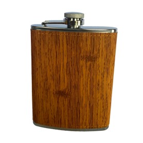 Licorera Bolsillo Wiskera 8 Onzas Acero Inoxidable Marrón Lisa