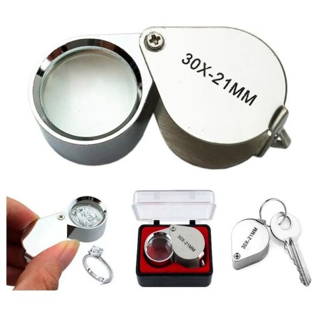 Mini Lupa De Joyero De 30x 21mm, Lupa Plegable Metálica