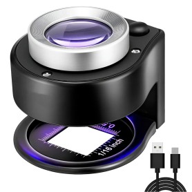 Lupa Cuenta Hilos Perito Metal Pesado Con Escala 30x Led Uv