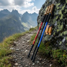 Bastón De Trekking Regulable Con Antishock Mango De Corcho