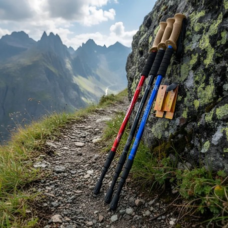 Bastón De Trekking Regulable Con Antishock Mango De Corcho