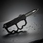 Cuchillo Táctico Con Manopla Negra Hoja Automática Defensa