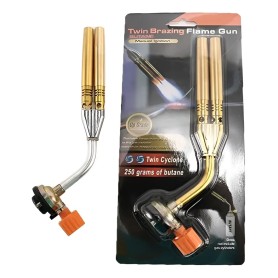 Soplete Flameador Metálico Doble Flama + Gas Butano De 485ml