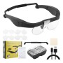 Lupa Lente Recargable Con 4 Lentes 5x De Aumento 2 Led