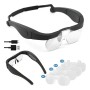 Lupa Lente Recargable Con 4 Lentes 5x De Aumento 2 Led