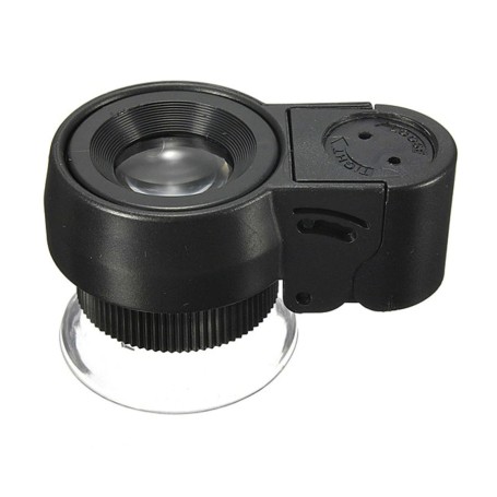 Lupa Magnificadora 45 X Con Luz Led Y Luz Uv