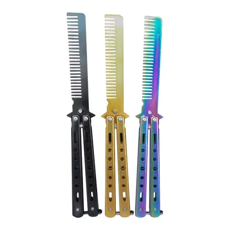 Navaja Peine Modelo Mariposa Balisong Entrenamiento Colores